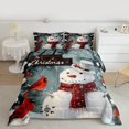 thumbnail image 2 of Manfei Cute Snowman Queen Comforter Set 3 Pieces for Girls Boys, Pink Gloves Scarf Bedding Sets, Merry Christmas Bedding Comforter Set, Lightweight Room Decor, 2 of 8
