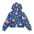 thumbnail image 5 of Xoenoiee Santa Claus Snowman Deer Tree Star Snowflake Print Girls's Cropped Sweatshirts Christmas Fall Sweaters Hoodies Half Zip Pullover Long Sleeve Shirts Clothes with Pocket, Size 5-6 Years, 5 of 7