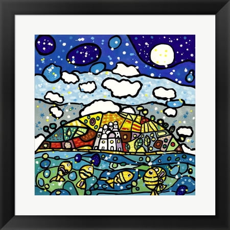 Isola dei Sogni by Wallas, Framed Wall Art, 19.5W x 19.5H