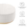 thumbnail image 5 of Ottoman Accent Chair, White, Velvet, French Living Lounge Cafe Lobby Hospitality Restaurant, Modern Contemporary Boutique HB36604, 5 of 7