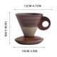 thumbnail image 3 of Elegante taza cónica de cerámica con asa y base de madera | Diseño vintage en forma de embudo para café vertido | Capacidad de 200 ml, 3 of 6