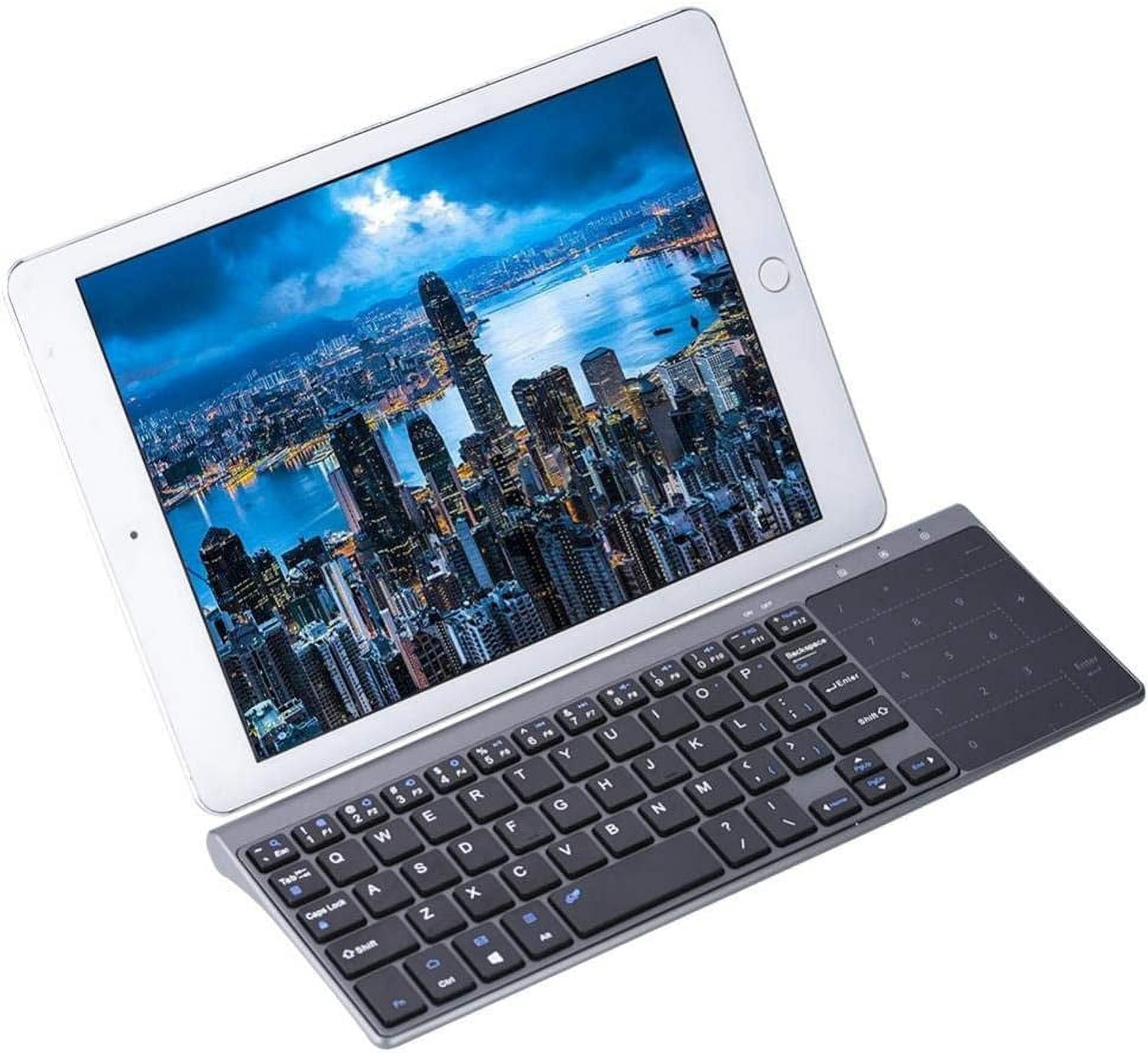 Yirtree Mini Slim Wireless Keyboard, 2.4Ghz Wireless Keyboard Handheld with Touchpad for PC Notebook TV Box Notebook Computer Portable PC Keyboard