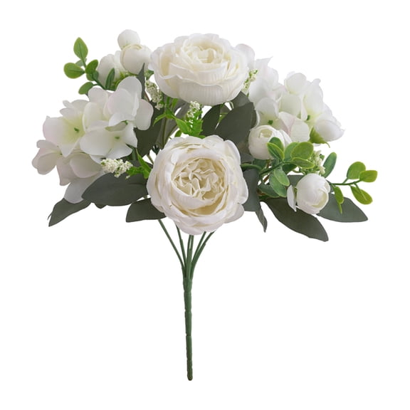 Silk Peony Bouquet, Artificial Flower Arrangement, Home Wedding Decor, 1 Bunch