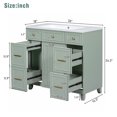 thumbnail image 6 of 36" Bathroom Vanity with Sink, Modern Under Sink Cabinet with 3 Drawers and 2-Tier Shelf, Floor Storage Cabinet for Bathroom with Soft Closing Door, Green, 6 of 9