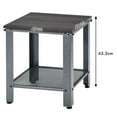 thumbnail image 2 of Gymax Industrial End Table 2-Tier Side Table W/Storage Shelf Rustic Sofa Table Silver, 2 of 9