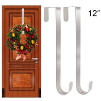 2pcs 12 In Wreath Hanger - Metal Wreath Holder - Door Hook for Xmas Easter Spring Wreath - Front Door Hanger Nickel