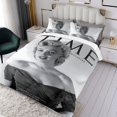 thumbnail image 3 of Marilyn Monroe Conjunto de sábanas temático, trío de piezas, cómodo y amigable con la piel, diseño único, regalo de decoración para el hogar para familiares, amigos y fans,140X210cm, 3 of 6