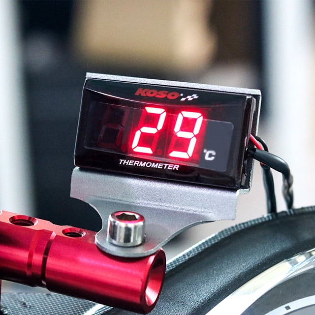 Venta al por mayor de fábrica de accesorios para motocicletas, termómetro de tanque de agua modificado KOSO, medidor de temperatura de agua ultrafino, radiador de agua para automóvil de fila grande