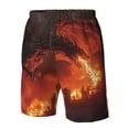 thumbnail image 4 of Cauagu Fiery Dragons Castle Attack Print Men's Swim Trunks,Hawaiian Bathing Suit Swimsuits Beach Shorts with Pockets for Men Quick Dry Swimming Board Shorts-3X-Large, 4 of 6