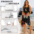 thumbnail image 4 of HELLHERO Side Pockets Sleeveless Sundress, Butterfly and Moon Pattern Summer Sleeveless Dress Polyester Irregular Hem Midi Dress Shape Stable, 4 of 8