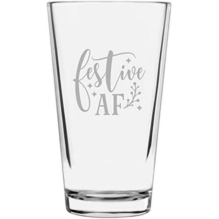 

Festive AF Merry Christmas Etched 16oz Libbey Pint Glass