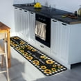 Sunflower Kitchen Rugs, Sunflower Decor for Kitchen, Black and White