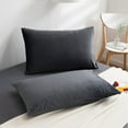 thumbnail image 5 of Ntbay 2 Pack Velvet King Hidden Zippered Pillowcases, Super Soft and Cozy Luxury Solid Color Pillow Cases, 20 x 36 Inches, Black, 5 of 5