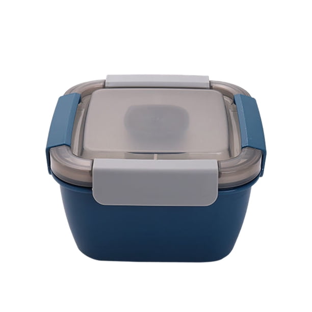 Pisexur Batería de cocina Lonchera de plástico de doble capa con compartimento pequeño para estudiantes, portátil, para microondas, caja de conservación para la cocina del hogar