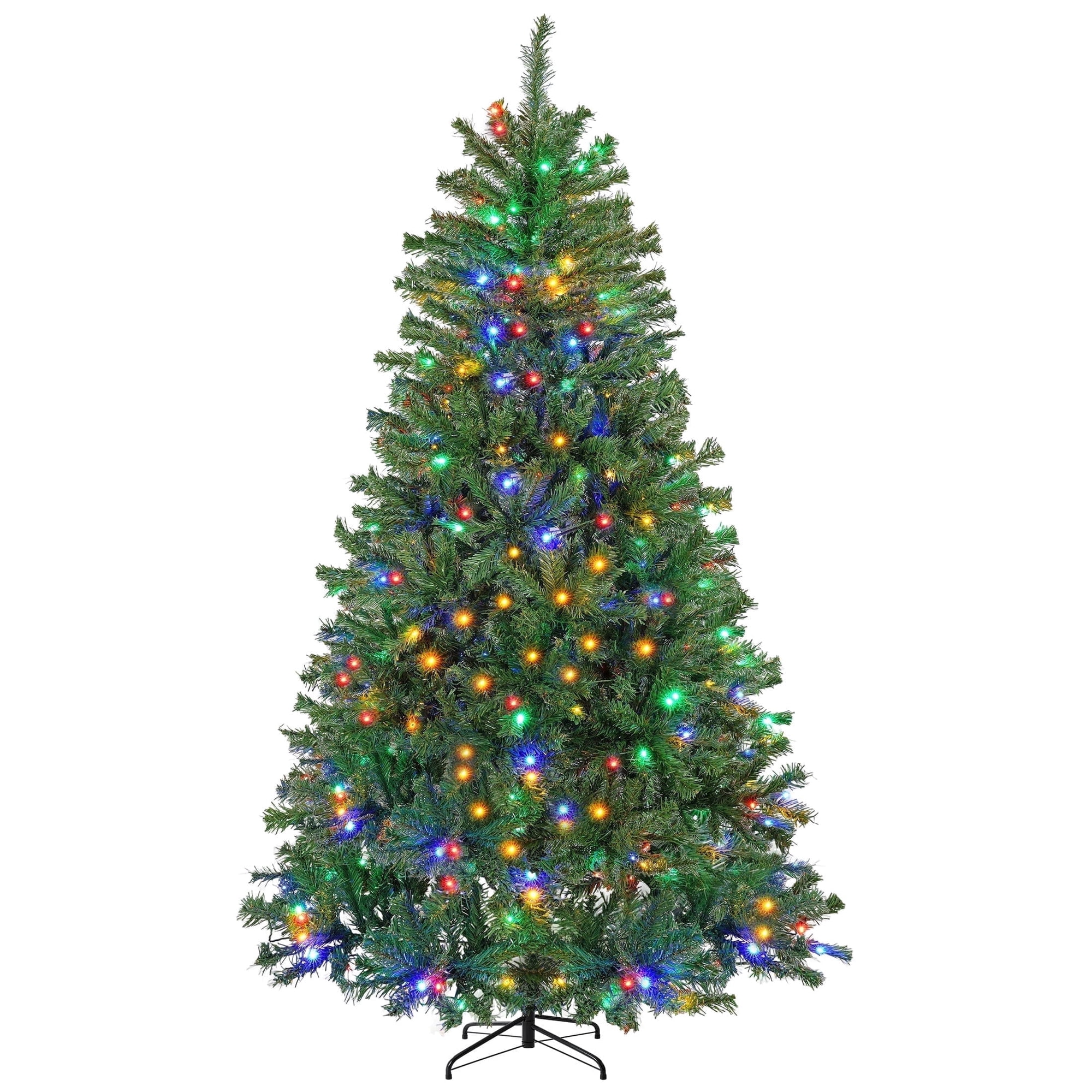EDX 9ft Pre-lit Christmas Tree, Prelighted Green Artificial Xmas Tree, With 600 Color Changing LED Lights & 2000 Branch Tips, For Home, Office, Party Decoration
