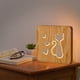 thumbnail image 3 of Lámpara de gato de madera, novedad, luz nocturna, lámpara de ilusión 3d para niños, lámpara de decoración para niños, alimentación USB, decoración de dormitorio, 3 of 5