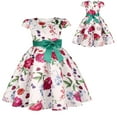 thumbnail image 2 of YDOJG Beautiful Dresses For Girls Toddler Kids Floral Flowers Prints Short Sleeves Beach Straps Dress Princess Clothes, 2 of 9