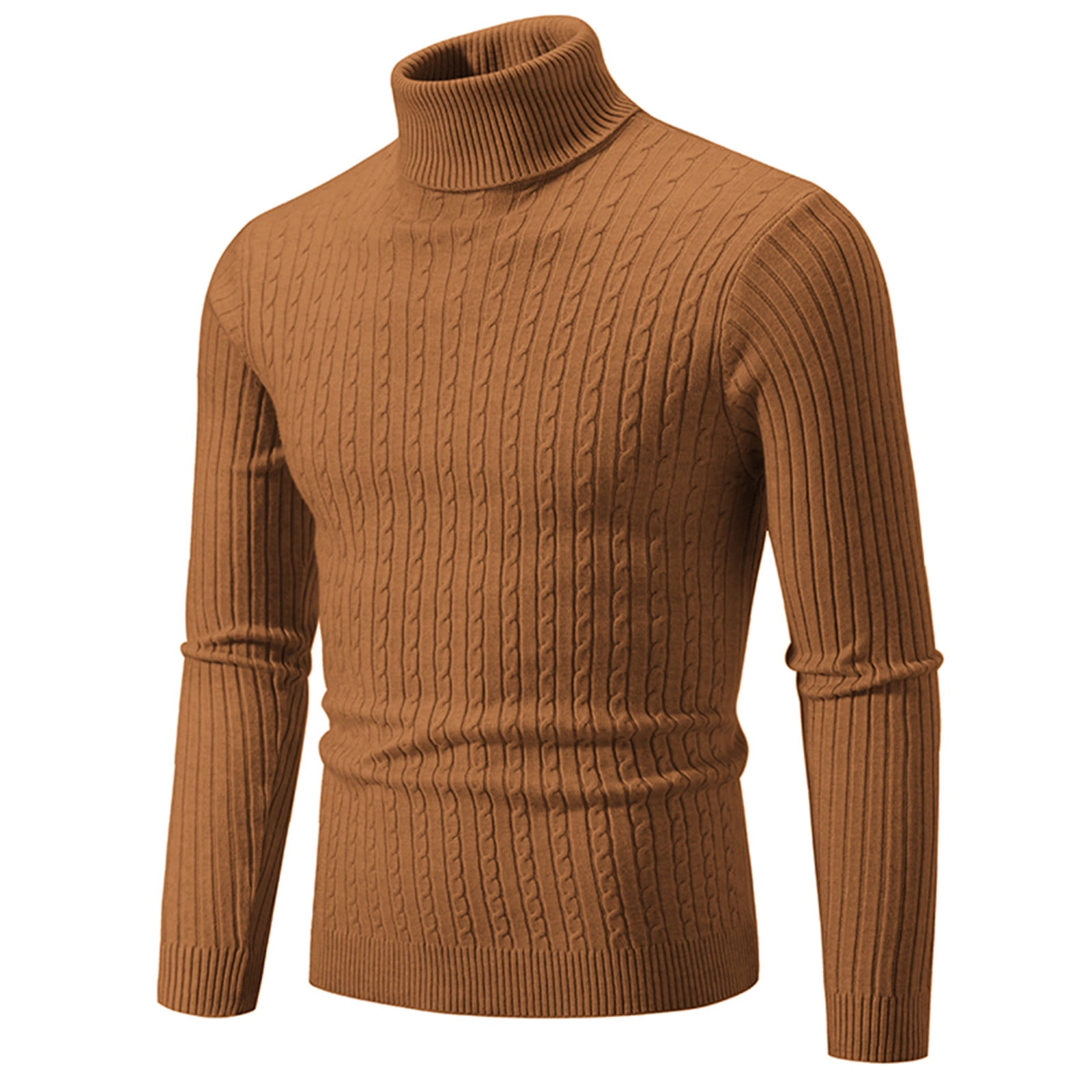 JMYHOAM Sweaters for Men Knitwear Turtleneck Vintage Round Neck 