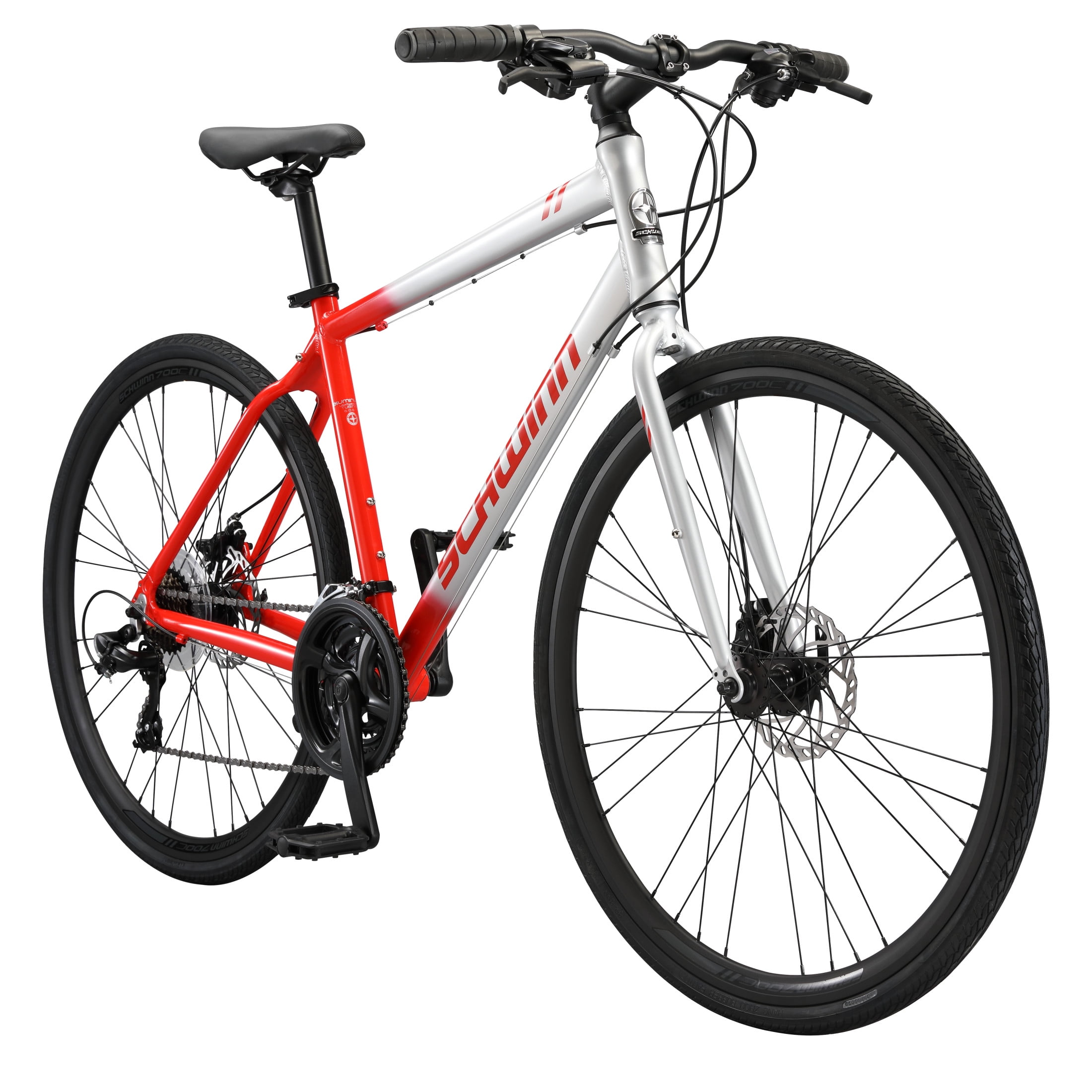 Schwinn Circuit Hybrid Fitness Bike, 700c Wheel, 21 Speeds, Silver / Red