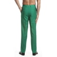 thumbnail image 4 of Concitor Men's Dress Pants Trousers Flat Front Slacks EMERALD GREEN Color 36, 4 of 4