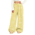 thumbnail image 3 of Women's Flannel Pajama Pants Elastic Waist Wide Leg Fuzzy Lounge Pants with Pockets Valentine's Day Winter Sleepwear Causal Sleep Pj Bottoms Pants, 3 of 8