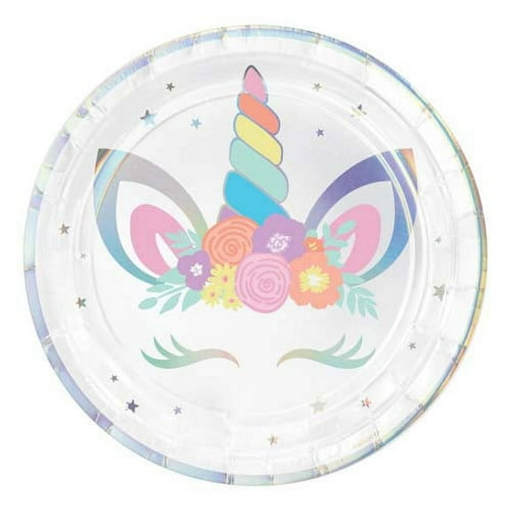 Unicorn 'Believe in Magic' Large Paper Plates (8ct)
