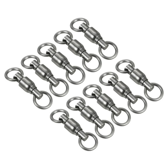 Ball Bearing Swivel, 10Pcs 30lb Carbon Steel Rolling Fishing Tackle, Black