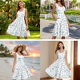 thumbnail image 5 of Jiueut Blue Forget-Me-Not Pattern Matchable Couple Hawaiian Luau Shirt for Men, Women's Casual Summer Sleeveless Scoop Neck Dress, Beach Tropical Dresses, Hawaii Holiday Party Outfits, 2XL, 5 of 5