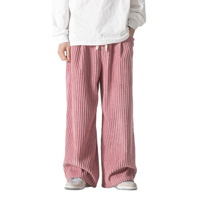 SGMVNU Pantalon Décontracté pour Homme Extensible - Coupe Ajustée, Jambe Droite, Pantalon Rétro Hop, Pantalon Style Jeans de Rue, Pantalon Habillé Décontracté pour Homme (Taille TTTG, Rose)