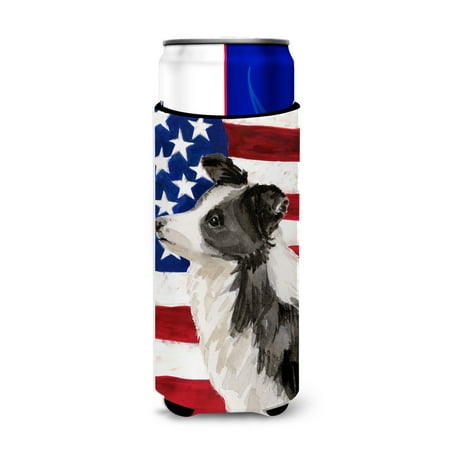 

Carolines Treasures BB9373MUK Border Collie Patriotic Michelob Ultra Hugger for slim cans Slim Can multicolor