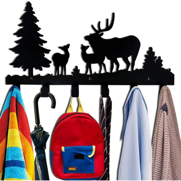 Percheros de pared con 6 ganchos perchero metalico para decoracion de pared para abrigos sombreros ropa bolsos llaves o toallas