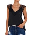 thumbnail image 1 of Women Crochet Lace Spliced Sleeveless Vest V Neck Cami Tops, 1 of 5