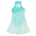thumbnail image 5 of vastwit Kids Girls Halter Neck Ballet Leotard with Tulle Skirt Lyrical Figure Skating Dress Ballerina Dancewear Mint Green 14, 5 of 7