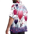 thumbnail image 3 of Valentine's Day Love Men's Short Sleeve Spread Collar Button Down Beach Print Casual Shirts, 3 of 6