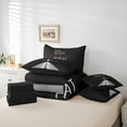 thumbnail image 6 of Homewish Eat Sleep Airplane Boy 7-Piece King Bedding Set - Transportation Black Grey, 6 of 8