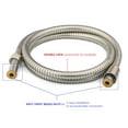 thumbnail image 4 of Ana Bath High-Pressure Anti-Clog 5-Inch 5- Setting Handheld Shower Head System + 96-Inch Stainless Steel Shower Hose (Brushed Nickel), 4 of 6