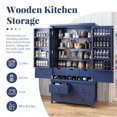 thumbnail image 3 of Harper & Bright Designs Freestanding Kitchen Pantry Organizers with Storage Set, Tall Kitchen Hutch Cabinet with Door and Drawers & Shelves, Blue, 3 of 16