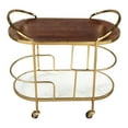 thumbnail image 4 of Antalya Bar Cart Multicolor Serving Cart, Modern Style, Mango Wood, Natural Marble oval shape tabletop, Iron, Indoor Bar, 4 of 5