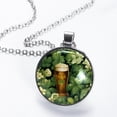 thumbnail image 2 of Saint Patrick's Day Stunning Glass Circular Pendant Necklace Jewelry, 2 of 5