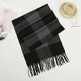 thumbnail image 2 of Caywon Men's Fashion British Plaid Multifunctional Scarf Winter Warm Fringed Shawl Soft Comfortable Stylish Versatile Cold Weather Accessory for Daily Casual Office Outdoor Use, 2 of 2