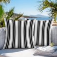 thumbnail image 3 of Throw Pillow Covers 18x18 Inch Set of 2, Black Striped Waterproof Outdoor Pillow Covers, Modern Thin Line Vertical Stripes Decorative Cushion Pillowcases for Couch, Sofa, Bed, Garden, Patio, 3 of 9