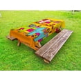thumbnail image 1 of Elephant Nursery Outdoor Tablecloth, Funky Floral Eastern Elephants Colorful Hand Drawn Asian Fantasy Figures, Decorative Washable Fabric Picnic Tablecloth, 58 X 120 Inches, Multicolor, by Ambesonne, 1 of 2