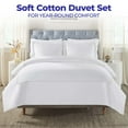 thumbnail image 2 of BNM Cross-Stitch Embroidered Cotton Duvet Cover Set, Full/Queen, White, 2 of 9