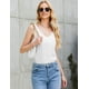 thumbnail image 3 of Camisola básica con tirantes y escote en V de satén para mujer, 3 of 6