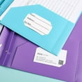 thumbnail image 4 of 2 Pack Plastic Folders with Pockets and Prongs, 3 Prong Folders with Writable Label, Heavy Duty 2-Pocket Folder with Brads, Letter Size Colored Folder Back to School Supplies, 4 of 4