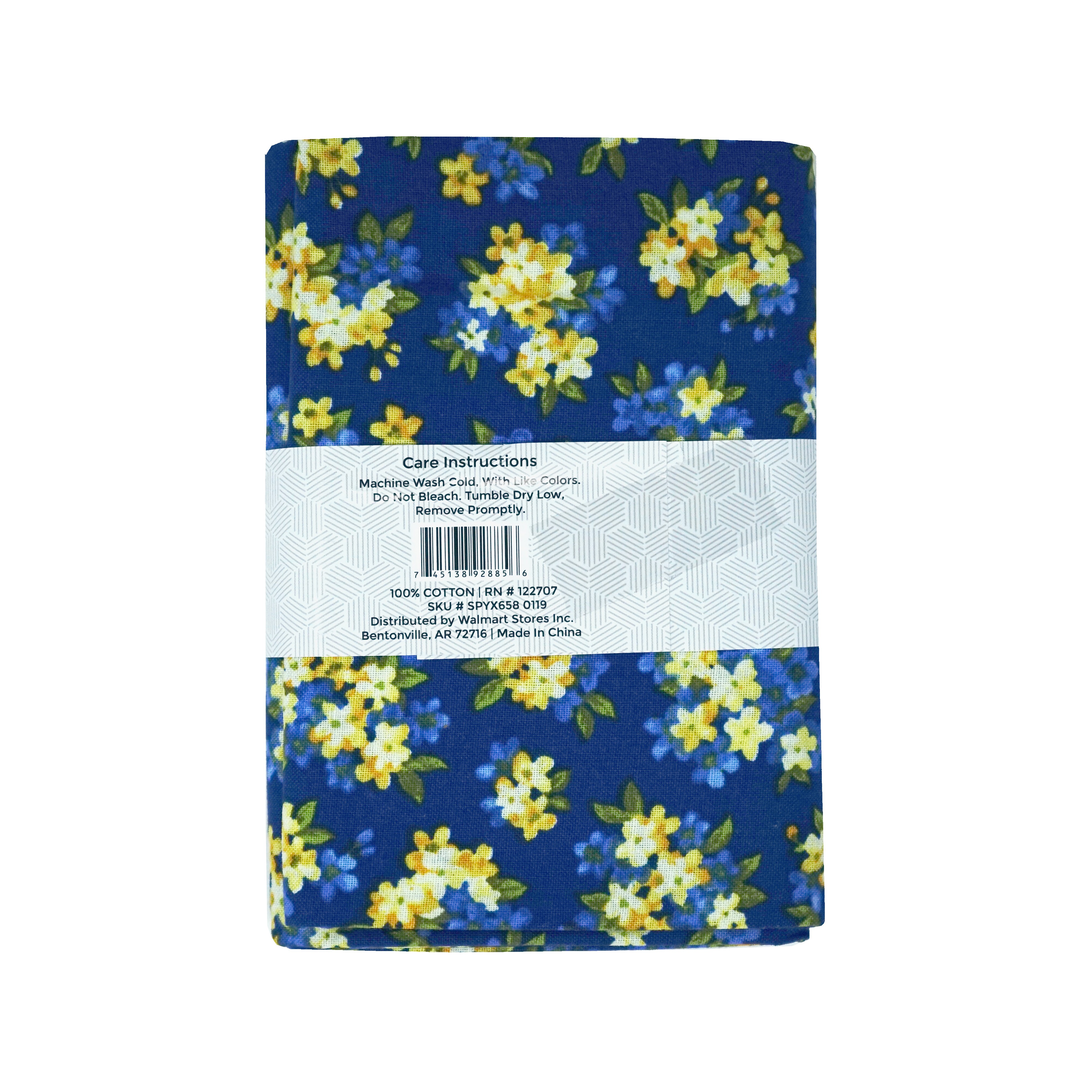 RTC Fabrics 100% Cotton 44" x 1 Yard Small Floral Blue Print Pre-Cut Fabric, 1 Each - image 2 of 3