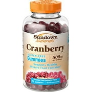 6 Pack Sundown Naturals Cranberry 500 MG Gluten-Free 75 Gummies Each