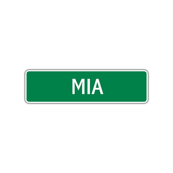 Mia Girls Children Name Letter Printed Indoor Outdoor Unique Wall Novelty Plaque Decoration Label Aluminum Metal Sign 4"x18"