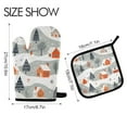 thumbnail image 2 of Yayeee Oven Mitts and Pot Holder Set of 2 Heat Resistant Kitchen Gloves Baking Hot Pad, Cartoon Orange Houses, 2 of 5