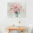 thumbnail image 3 of COMIO  Framed Pink Flowers Canvas Prints Wall Art Roses in Vase Wall Decor Nature Rustic Woman Home Decor Painting Picture for Bathroom Bedroom Living Room Ready To Hang, 3 of 5